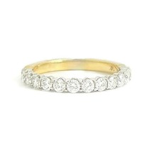 Authenticity Guarantee 
Two-Tone Round Diamond Wedding Band Anniversary Ring ... - £1,619.86 GBP