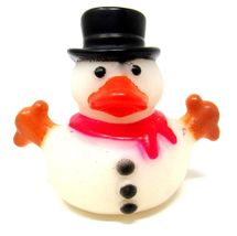 Frosty Snowman Rubber Duck 1 1/2 inch with Arms Top Hat Christmas Jeep U... - $8.92