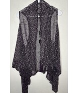 Kate Todd Crochet Net Mesh Asymmetrical Black Vest Top One Size - $27.32 CAD