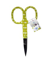 Curved Tip Bright Dots Embroidery Scissors Green - $6.95