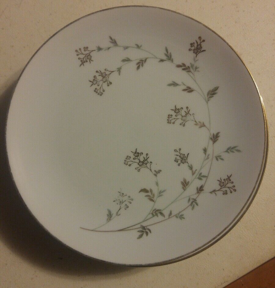 015 Noritake China Andrea 5524 8 Inch Salad Plate Gold Rim Japan Made - $11.99