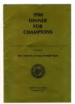 1990 Dinner for Champions University of Iowa Football Team Program Rose Bowl - £59.21 GBP