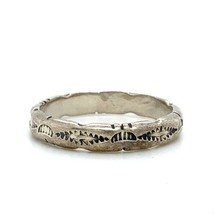 Vintage Sterling Signed Carolyn Pollack Carlisle Tribal Etched Ring Band 8 1/4 - £28.31 GBP