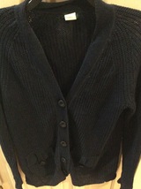 J CREW WOMENS BLACK SWEATER with BUTTONS - 100% LINEN- SIZE MED - FREE S... - $23.39