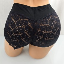 Vintage Mona Lei Black Stretch Lace Sheer Boyshort Booty Short Panties M... - $277.41 MXN