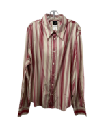 Just Cavalli Silk Striped Button Front Long Sleeve Collared Shirt Size L... - £52.31 GBP