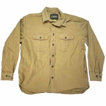 Cabelas Shirt Chamois Flannel Mens L Camel Brown Vintage Barn Chore Work Y2K - £15.31 GBP