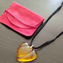 Baccarat crystal Yellow Heart Pendant Necklace Baccarat Crystal Glass - $87.66