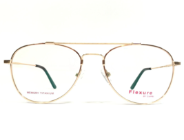 Flexure Eyeglasses Frames FX112 Gold Shiny Round Full Wire Rim 53-17-140 - £36.66 GBP