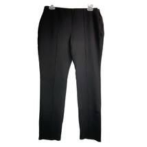 Chicos 0 Pull On Side Zip Cropped Pants Womens S 4 Black Seam Detail Stretch - £12.74 GBP