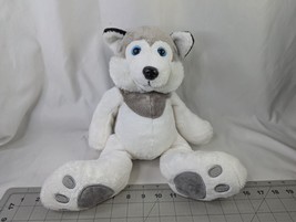 Chosun Big Feet Husky Wolf Dog Plush Gray White 14 Inch JC Penney Stuffed Animal - £55.87 GBP