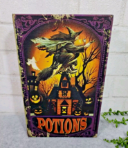 Halloween Witchs Potions Faux Book Hidden Stash Box Vintage Style Distressed 11&quot; - £19.02 GBP