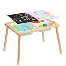 VEVOR Sensory Table Toddler 3 Bins Double-Side Board Sand Water Wood - $51.99