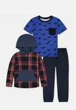 Andy &amp; Evan ~ Three (3) Piece ~ Kids Hooded Flannel Set ~ Red Dino ~ Siz... - $22.44