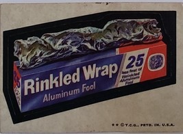 1974/ 6th S TOPPS WACKY sticker Rinkled Wrap Aluminum Fool 25 less feet - $35.76 MXN