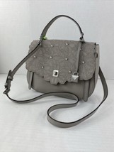 Michael Kors Bad Cassie Large Top Handle Crossbody Satchel Pearl Grey Beaded B2L - £126.10 GBP