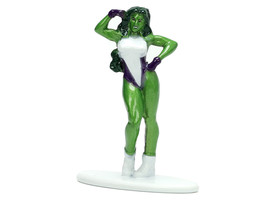 1973 Plymouth Barracuda Green Metallic and White and She-Hulk Diecast Figure &quot;Th - £17.09 GBP