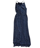 Ivanka Trump Navy Blue Halter Maxi Dress White Argyle Diamond Long Elast... - $560.33 MXN