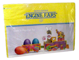 Easter Train Pop Out AVON Engine Eggs Ears NIP 1980s Die Cut Decor Vintage Kids - £6.66 GBP