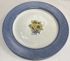 Vintage Farmhouse Blue Susan Winget  SUNFLOWER  10” Dinner Plate Round 1996 - £15.06 GBP