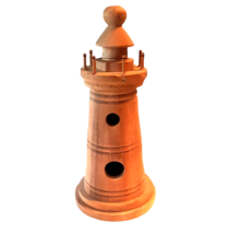 8 Inch Wooden Lighthouse Birdhouse Unfinished Wood for Painting Crafts - £10.44 GBP