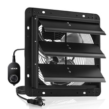 VEVOR 12.4" Shutter Exhaust Attic Fan, Wall Mounted, Speed Controller 11... - $50.99