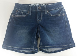 Hydraulic Juniors Jean Shorts Size 0 Lola Curvy Dark Blue Embellished Pockets - £7.71 GBP