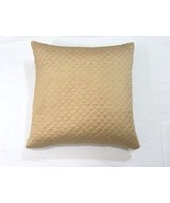 Pottery Barn Pick-Stitch Gold Silk Quilted 20-inch Square Decorative Pillow - £41.66 GBP