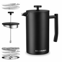 French Press Coffee Maker - Double Wall Insulated 304 Stainless Steel Co... - £41.66 GBP