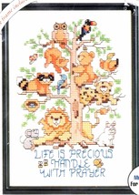 DIY Bucilla Life is Precious Animal Tree Counted Cross Stitch Kit 33325 Frame - $17.95