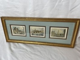 Vintage Gold 3 Opening Frame With London England Famous Historical Places - £29.04 GBP