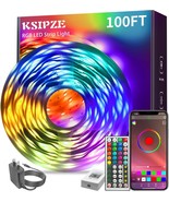 Ksipze 100Ft.Led Strip Lights Rgb Music Sync Color Changing,Bluetooth Le... - $49.79 CAD