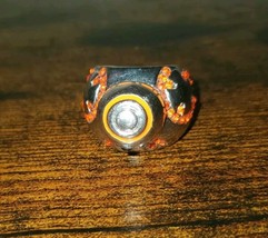 Star Wars BB-8 Bling Ring 3D Antique Silver Metal Look Lfl Orange Stones - £14.95 GBP