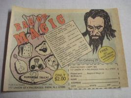 1977 Color Ad Bag of Magic, Fun Factory, Palisades Park, N.J. - £6.38 GBP