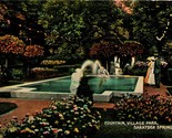 Village Park Fountain Saratoga Springs New York NY UNP Unused DB Postcar... - $3.91