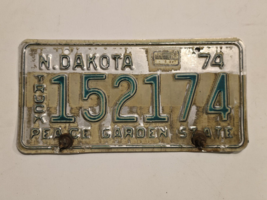 North Dakota 1974 1983 Truck License Plate 152174-Vintage-Man Cave-Loung... - $26.08 CAD