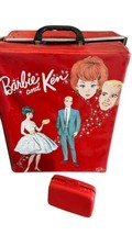 Barbie and Ken Doll Storage Red Trunk 1963 Vintage Mattel w Suitcase - £13.05 GBP