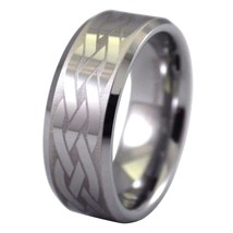 Celtic Knot Ring Mens Womens Tungsten Carbide Wedding Band 8mm - £7.96 GBP