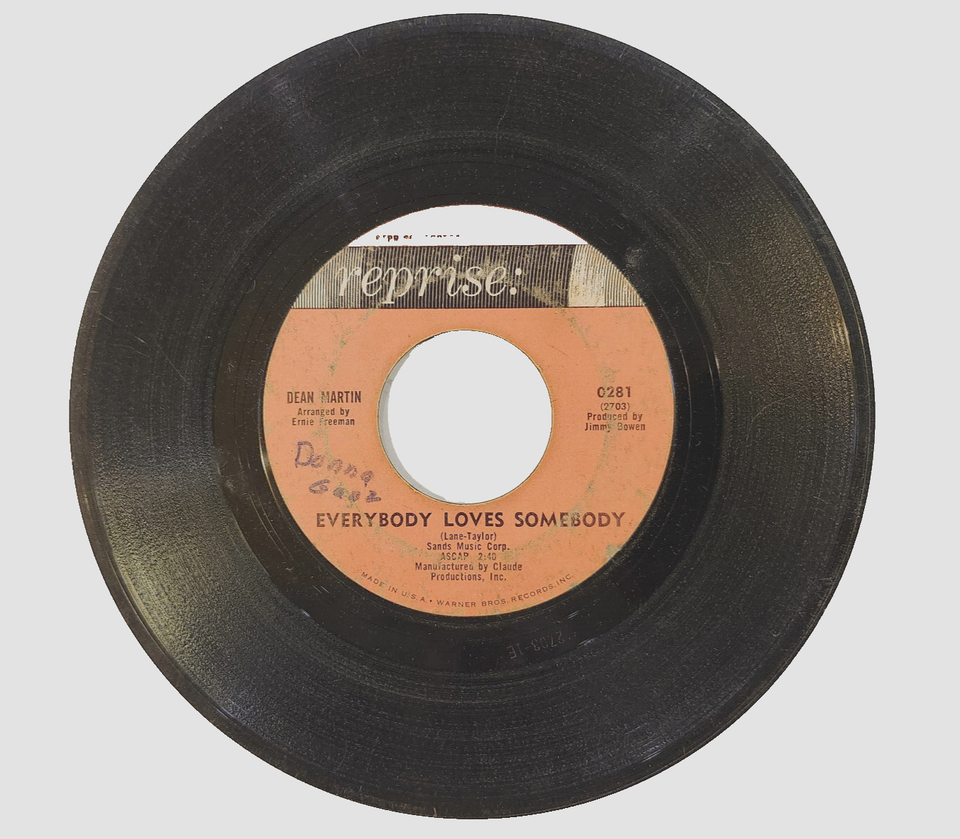 Dean Martin Everybody Loves Somebody 7&quot; Vinyl Record 1964 Reprise 0281 D... - $0.98