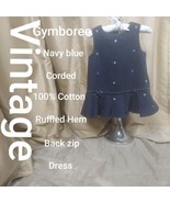 Vintage Gymboree Navy Blue Print Corded 100% Cotton Back Zip Dress Size ... - €7,81 EUR