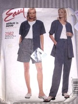 McCall&#39;s 2562 Jacket, Pants &amp; Shorts, Easy Stitch &#39;N Save Pattern Sz 8-14 Uncut - $13.93