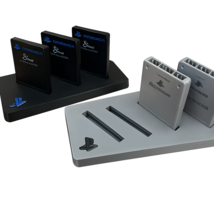 Sony PlayStation Memory Card Display Tray Storage Accessory PS1 &amp; PS2 Fi... - $11.99