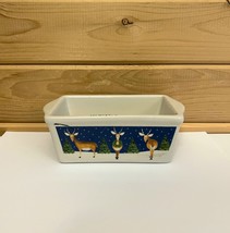 Christmas Mini Loaf Pan Nantucket Co 5 x 3 DW MW Oven Safe Reindeer - €17,52 EUR