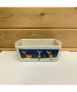 Christmas Mini Loaf Pan Nantucket Co 5 x 3 DW MW Oven Safe Reindeer - $370.63 MXN
