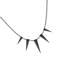 Jewelry Womens Figaro Chain Stainless Steel Spiky Pendant - £47.13 GBP