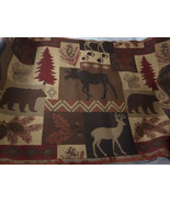 Tapestry Bears Dear Moose Pine Trees &amp; Forest Upholstery Fabric 17&quot; X 3.... - $44.78 CAD