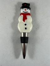 Decorative Ceramic Figural Snowman Christmas Holiday Wine Bottle Stopper - £11.42 GBP