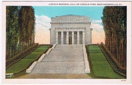 Postcard Lincoln Memorial Hall On Lincoln Farm Near Hodgenville Kentucky - £2.31 GBP