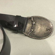 Steve Madden Black Leather 1.25&quot; Unisex Faux Western Fashion Belt Size 32/34 - £12.42 GBP