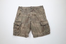 Vintage 90s Streetwear Mens 32 Faded Heavyweight Camouflage Cargo Shorts Cotton - £37.16 GBP